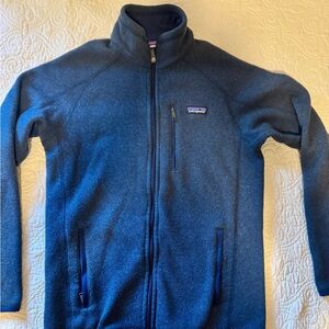 Patagonia Blue Lightweight Shirt Jacket with Stand-Up Collar
